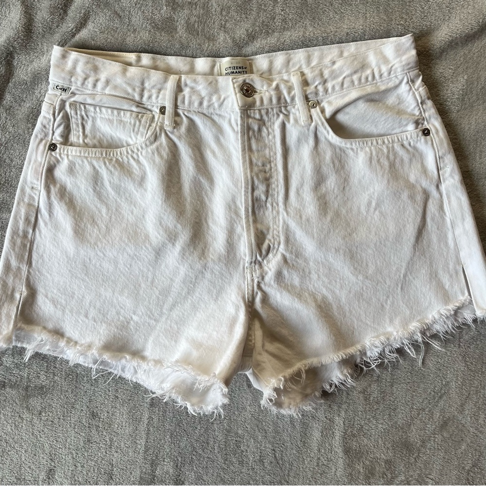 Citizens Of Humanity Women's White Harlow Denim Shorts
